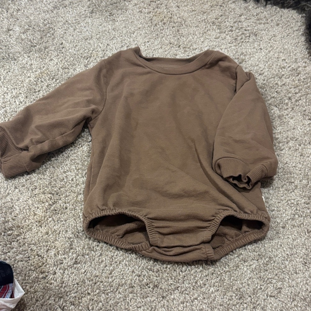 Toddler Brown Long-Sleeve Pullover Bodysuit